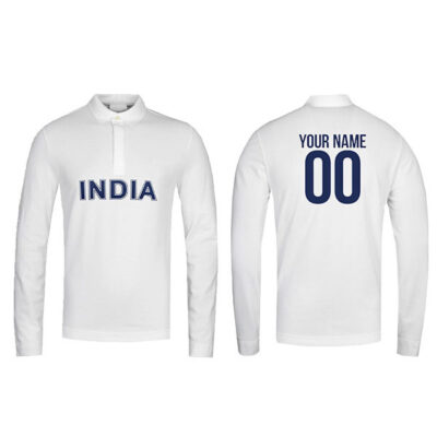 Customise white Cricket Full Sleeve Jersey