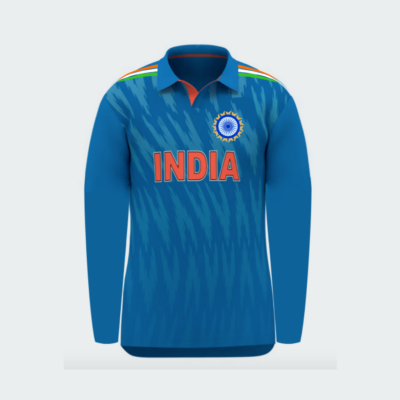 India Flag Blue Full Sleeves Jersey
