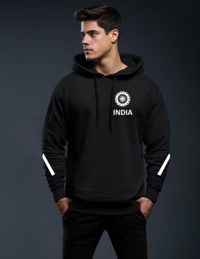 India Black Hoodie – Premium Cricket Fan Wear in Black